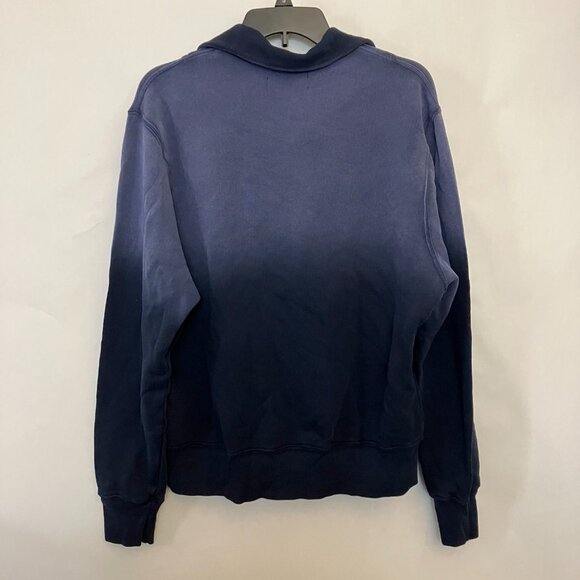 Les Tien Mens Sweatshirt Yacht Pullover Medium Blue Dip Dye Ombre Collar Preppy - Picture 6 of 10